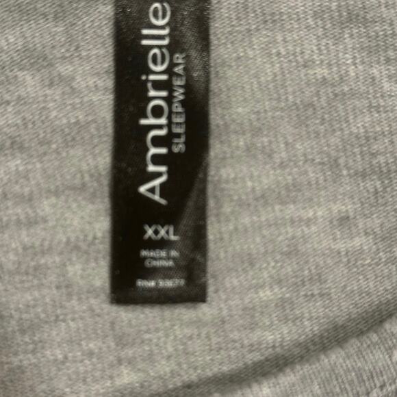 Ambrielle Soft Gray Lounge / Sleep Top Sz. XXL - Picture 3 of 4